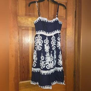 Iris Maxi Mini Dress Navy Blue White Beach Vacation Resortwear